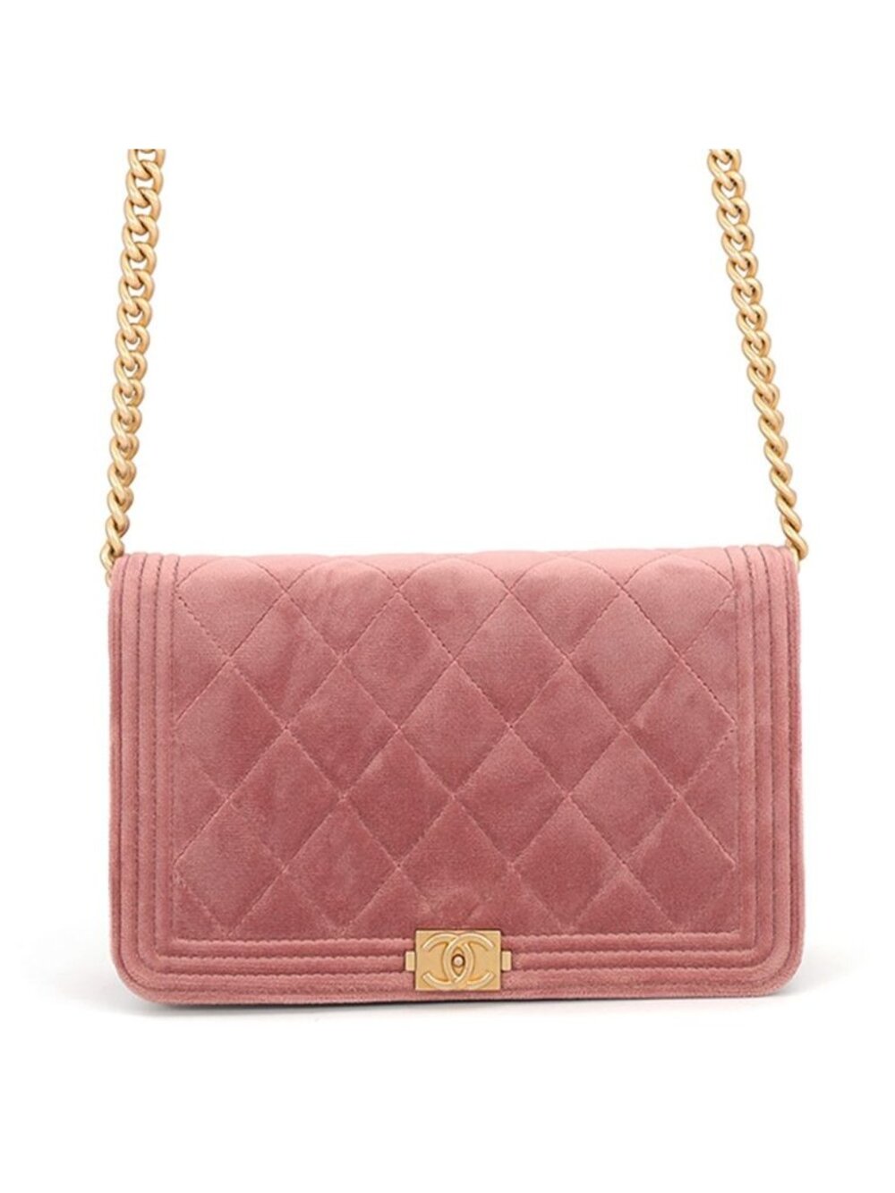 Chanel Chain Wallet Boy Velvet Shoulder Bag